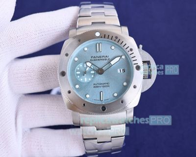 Perfect Replica Panerai Submersible Ice Blue Dial 47MM Men Watch